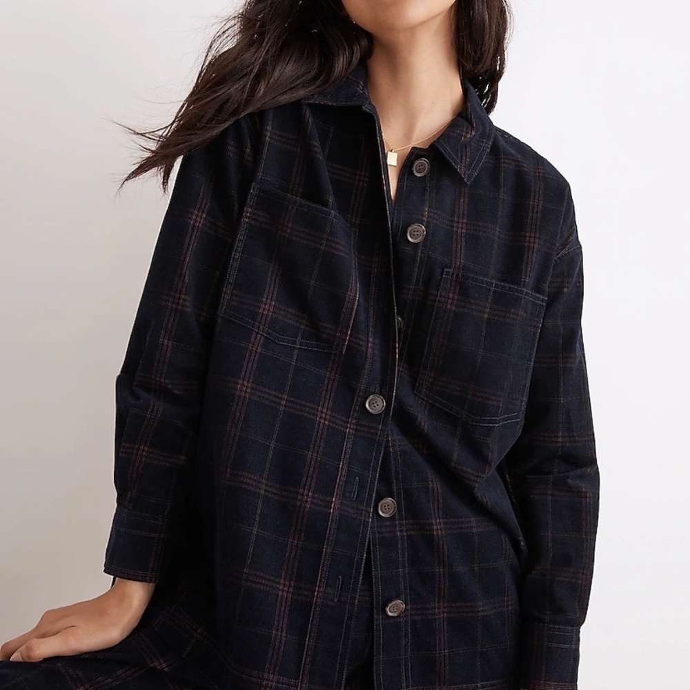 Madewell Plaid Corduroy Shirt Jacket • Size M